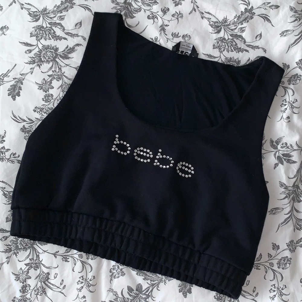 Bebe Elastic Scrunch Crop Top